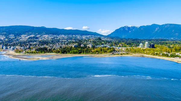 North Vancouver West Vancouver Burrard Inlet Entrance Vancouver Harbor Viewed — Stock Photo, Image