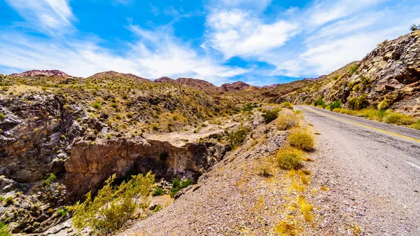 Montagnes Colorées Rugueuses Long Autoroute 165 Dans Canyon Dorado Frontière — Photo