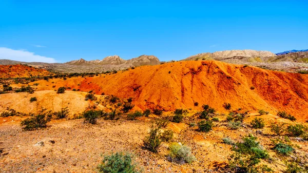 Lake Mead Ulusal Rekreasyon Alanı Northshore Road Sr167 boyunca Sağlam ve Renkli Dağlar Nevada Boulder City ve Overton arasında yarı çöl manzara ile çalışır, ABD