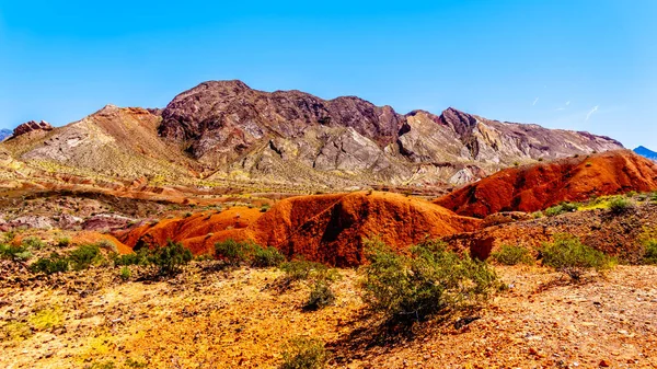 Rugged Colorful Mountains Northshore Road Sr167 Lake Mead National Recreation — Stock Photo, Image