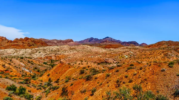Lake Mead Ulusal Rekreasyon Alanı Northshore Road Sr167 boyunca Sağlam ve Renkli Dağlar Nevada Boulder City ve Overton arasında yarı çöl manzara ile çalışır, ABD