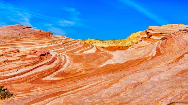 Famoso Wave Rock Entre Las Coloridas Formaciones Rocosas Bandas Rojas — Foto de Stock