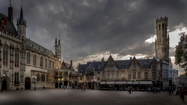 Brugge Belgio Settembre 2018 Serata Negli Edifici Storici Del Municipio — Foto Stock