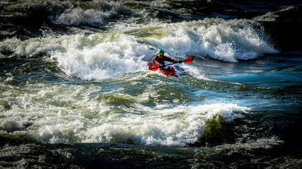 Pont Spences Canada Février 2015 Kayak Eau Vive Dans Les — Photo