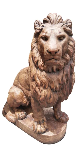 Antika Metall Koppar Skulptur Sitter Kairo Kasr Nile Sten Lejon — Stockfoto