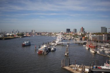 Hamburg Limanı, Almanya, su taşıma uluslararası arka planlar ticaret cityscape