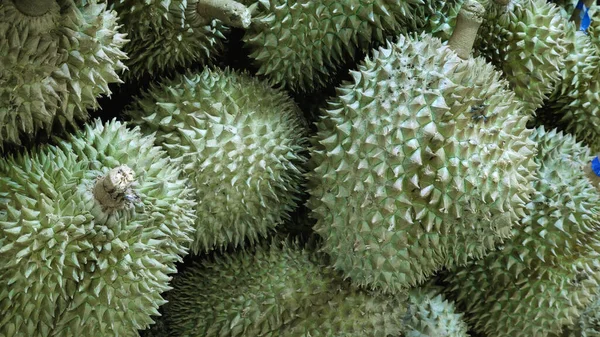 Grupa Cięcia Świeżego Duriana Worze Król Owoców Tajlandii Ulubiona Pamiątka — Zdjęcie stockowe