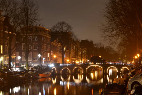 View Night Amsterdam — Stock Photo, Image