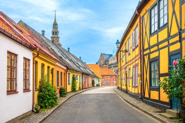 Ystad in Sweden. A charming town with old houses clipart