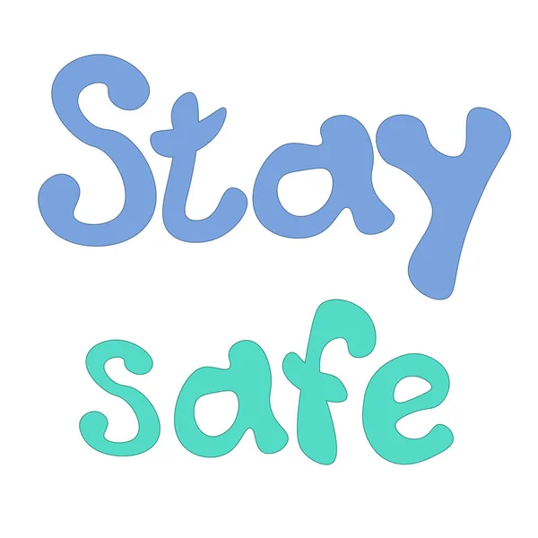 Stay Safe Phrase Vector Blue Colors — Stock Photo, Image