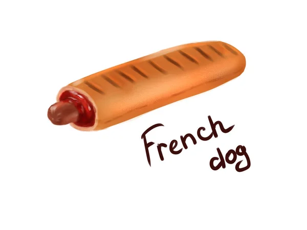 Lezzetli taze Fransız köpeği.