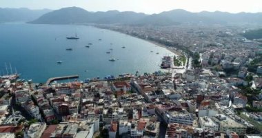 Havadan görünümü. Marmaris - Türkiye, 4k'tatil beldesi.