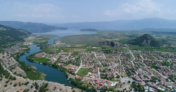 Letecký Pohled Města Dalyan Turecko — Stock video