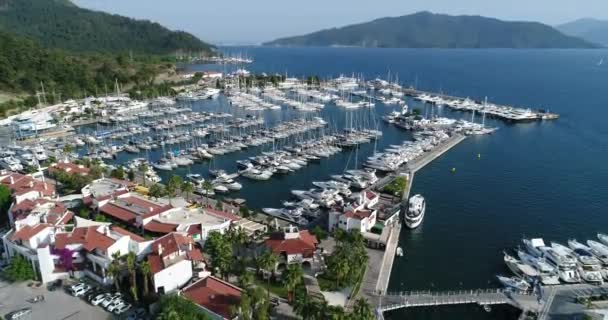 Aerial View Marmaris Harbor Resort Town Turkey — Stock Video