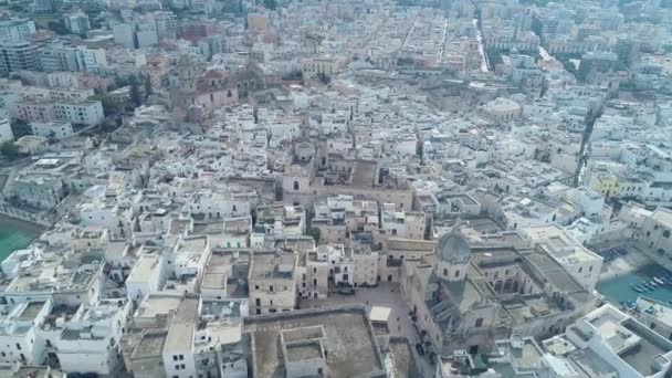 Hava Video Eski Monopoli Şehir Şehir Adriyatik Denizi Üzerinde Talya — Stok video