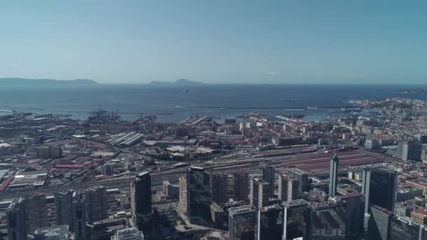 Filmación Drones Nápoles Italia Distrito Negocios Downtown Cityscape — Vídeo de stock