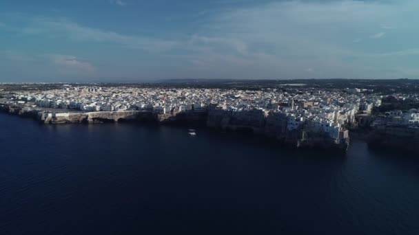 Uçak Video Polignano Uçuruma Bir Mare Kasaba Puglia Talya — Stok video