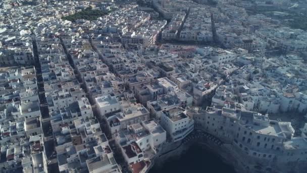 Uçak Video Polignano Uçuruma Bir Mare Kasaba Puglia Talya — Stok video
