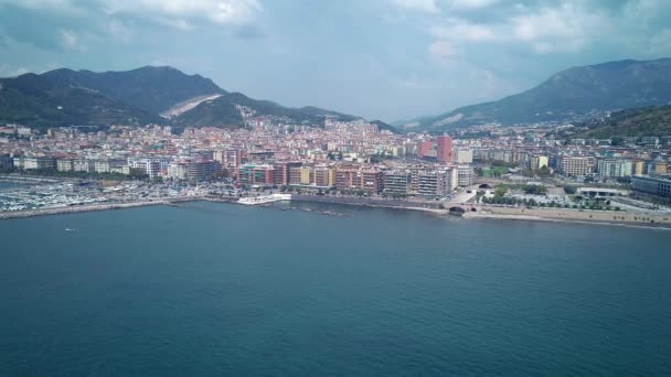 Imágenes Aéreas Costa Amalfitana Ciudad Salerno Italia — Vídeos de Stock