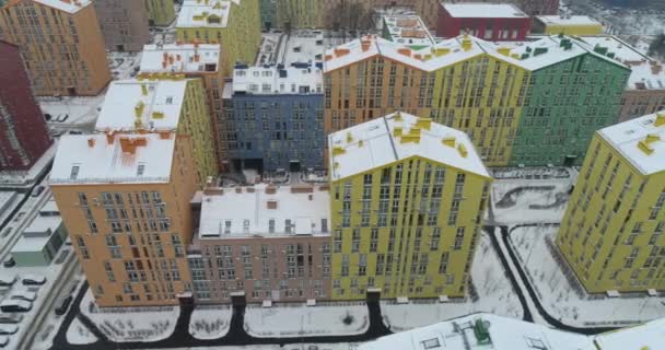 Vue Aérienne Quartier Bonheur Drone Volant Dessus Maisons Colorées Zone — Video