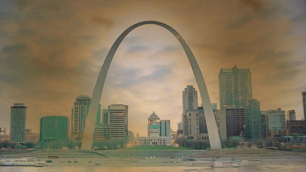 Φωτογραφία Που Σιγοκαίει Του Gateway Arch Στο Saint Louis Ηπα — Αρχείο Βίντεο