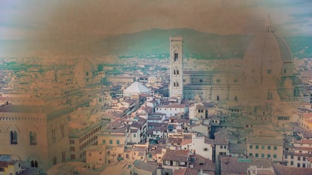 Doutnající Fotografie Florencie Katedrály Santa Maria Del Fiore — Stock video