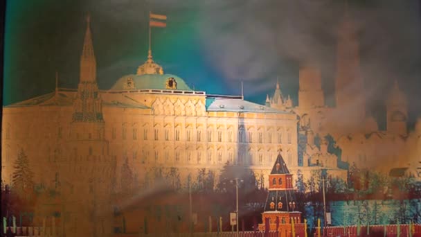 Foto Ardente Complexo Kremlin Moscovo Desfasamento Temporal — Vídeo de Stock
