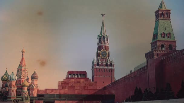 莫斯科克里姆林宫综合体的闷热照片 时间流逝 — 图库视频影像
