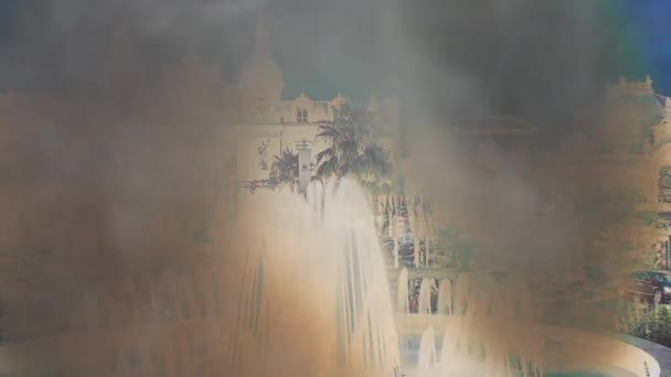 摩纳哥蒙特卡洛赌场的燃烧照片 时间流逝 — 图库视频影像
