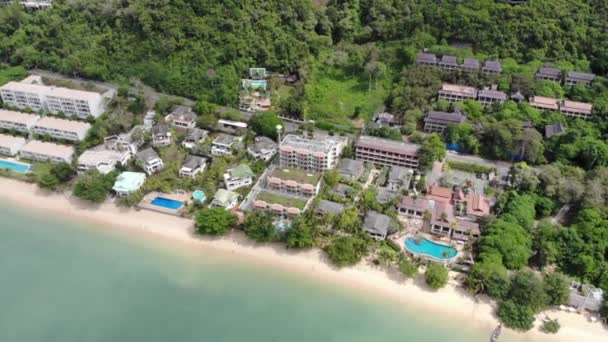 Vista Aérea Isla Phuket Tailandia Drone Vuela Por Encima Costa — Vídeos de Stock