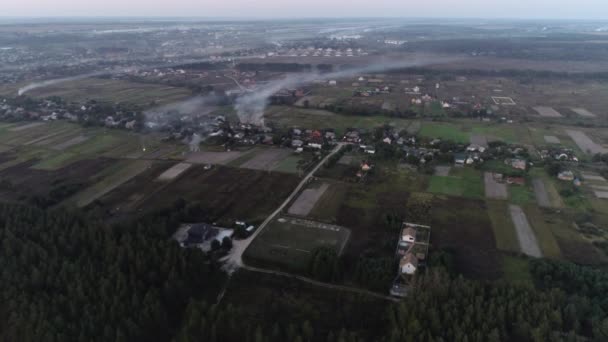 Αεροφωτογραφία Χαρακτηριστική Ύπαιθρο Στην Ουκρανία Προαστιακή Αστική Εποχή — Αρχείο Βίντεο
