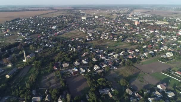 Luchtfoto Typisch Platteland Oekraïne Suburbane Residentiële Aera — Stockvideo