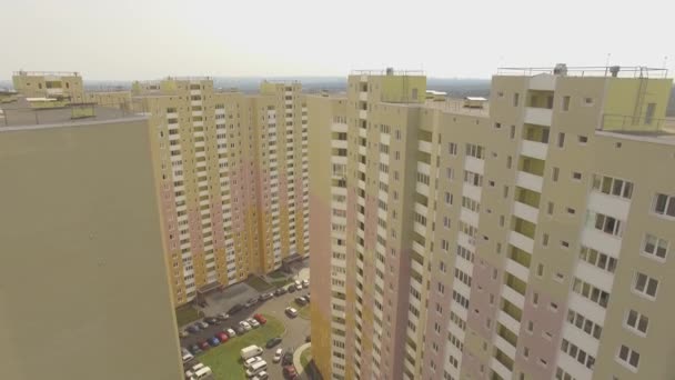 Aerial View Drone Shot Economy Class Modern Housing Blocks Kiev — Stock Video