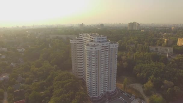 Aerial View Drone Shot Modern Housing Blocks Kiev Ukraine — Stock Video