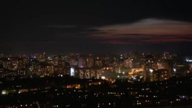 Gece Kiev şehir zaman lapse, Ukrayna. 