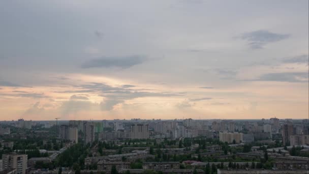 Bulutlar Zaman Atlamalı Çekim Kiev Kiev Şehri Ukrayna Günbatımı — Stok video