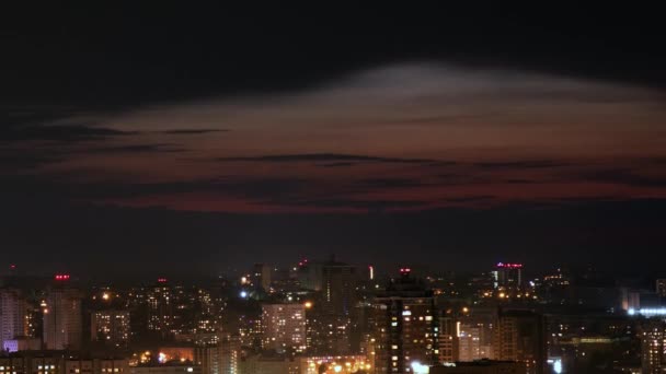 Ώρα Λήξης Της Πόλης Του Κιέβου Βράδυ Ουκρανία — Αρχείο Βίντεο