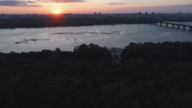 Hava. Kiev / Kiev City Gündoğumu. 4k