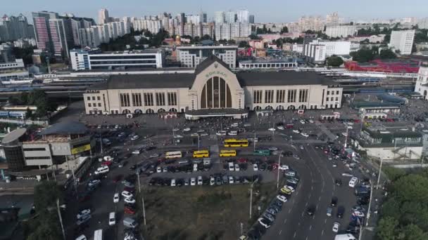 Imagens Aéreas Drone Voa Perto Estação Ferroviária Central Kiev Kiev — Vídeo de Stock