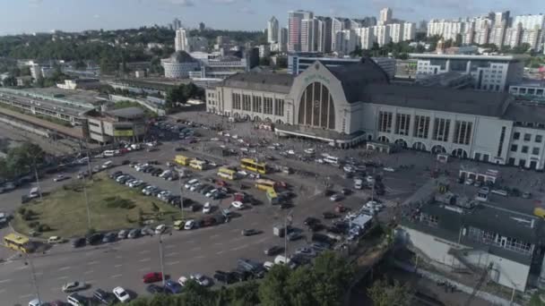 Imagens Aéreas Drone Voa Perto Estação Ferroviária Central Kiev Kiev — Vídeo de Stock