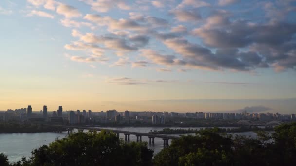 Time Lapse Early Moning Kiev City — Stock Video