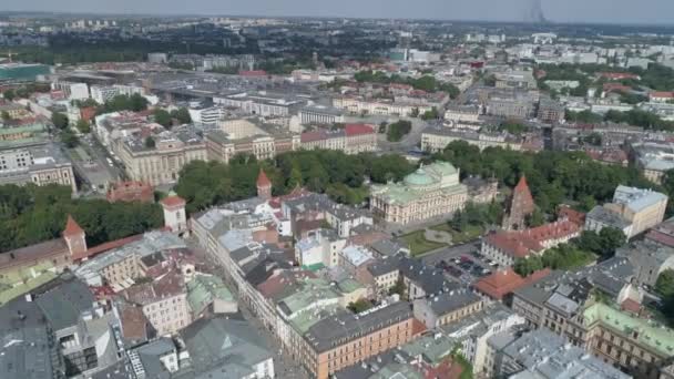 Veduta Aerea Della Città Cracovia Teatro Dell Opera Polonia — Video Stock