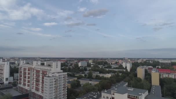 Panorama Miasta Wrocław Mieszkalnej Widok Lotu Ptaka Polska — Wideo stockowe