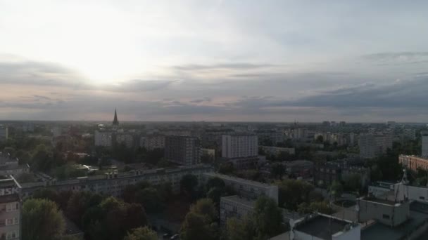 Wroclaw Şehir Panoraması Yerleşim Alanı Havadan Görünüm Polonya — Stok video