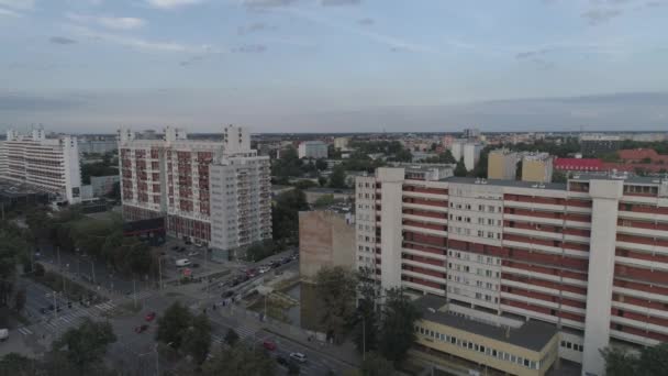 Wroclaw City Panorama Área Residencial Vista Aérea Polônia — Vídeo de Stock