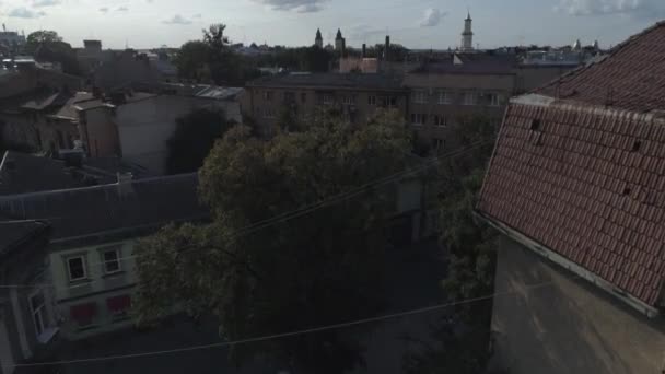 Flygvy Ivano Frankivsk Town Ukraina — Stockvideo