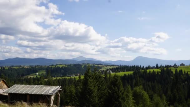 Zeitraffer Eines Blauen Himmels Goverla Und Petros Berge Hintergrund — Stockvideo