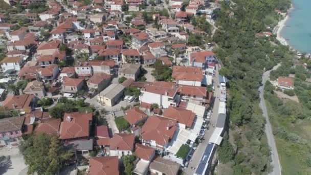 Aerial View Afitos Traditional Village Kassandra Halkidiki Greece — Stock Video