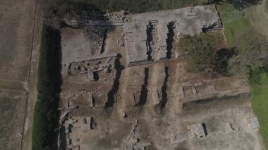 Hava görüntüleri. Ammon Tapınağı 'nın kalıntıları Zeus, Kallithea, Yunanistan.