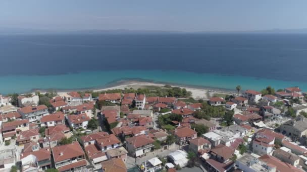 Afitos Hava Manzarası Kassandra Halkidiki Deki Geleneksel Köy Yunanistan — Stok video